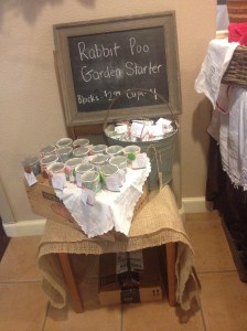 The display of our bunny berries at the craft fair.